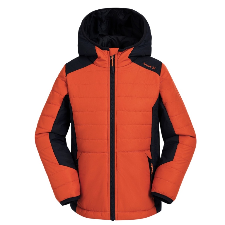 Kamik quilted jacket Nell (all-season jacket, windproof, reflective) red boys